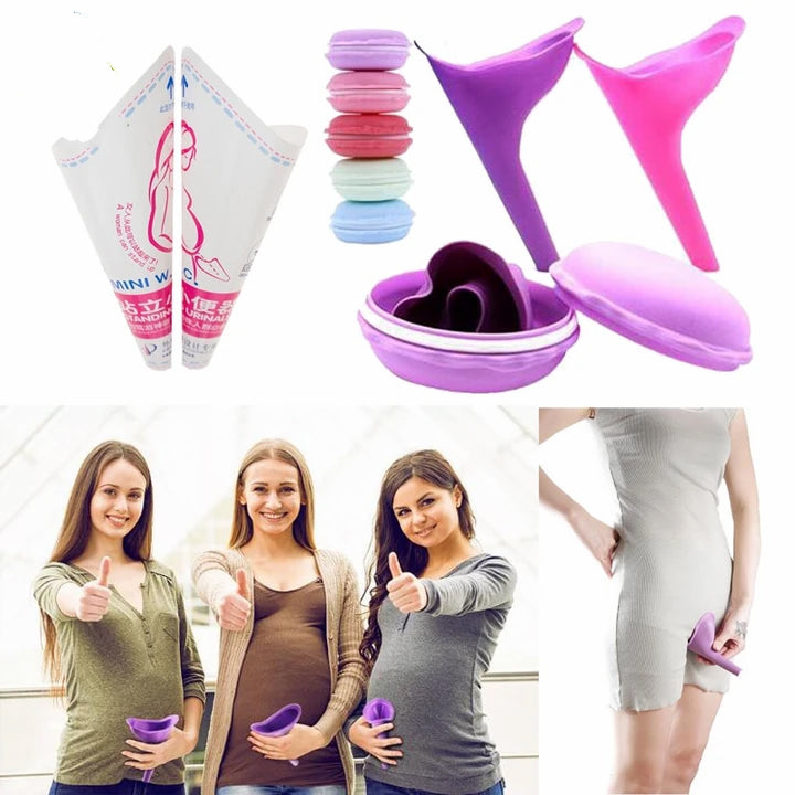 Women Urinal Travel Portable Urinal Soft Silicone Emergency Paper Urination