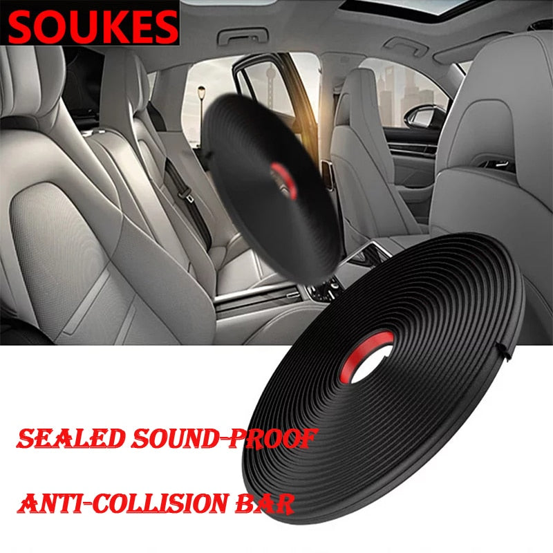 Carbon Car Door Sealing Soundproof Crash Strip 5M For Peugeot Toyota Corolla