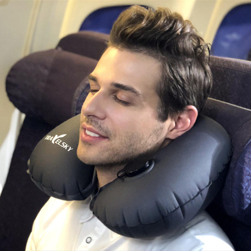 Car Travel Inflatable U Shape Neck Car Headrest Pillow Cushion
