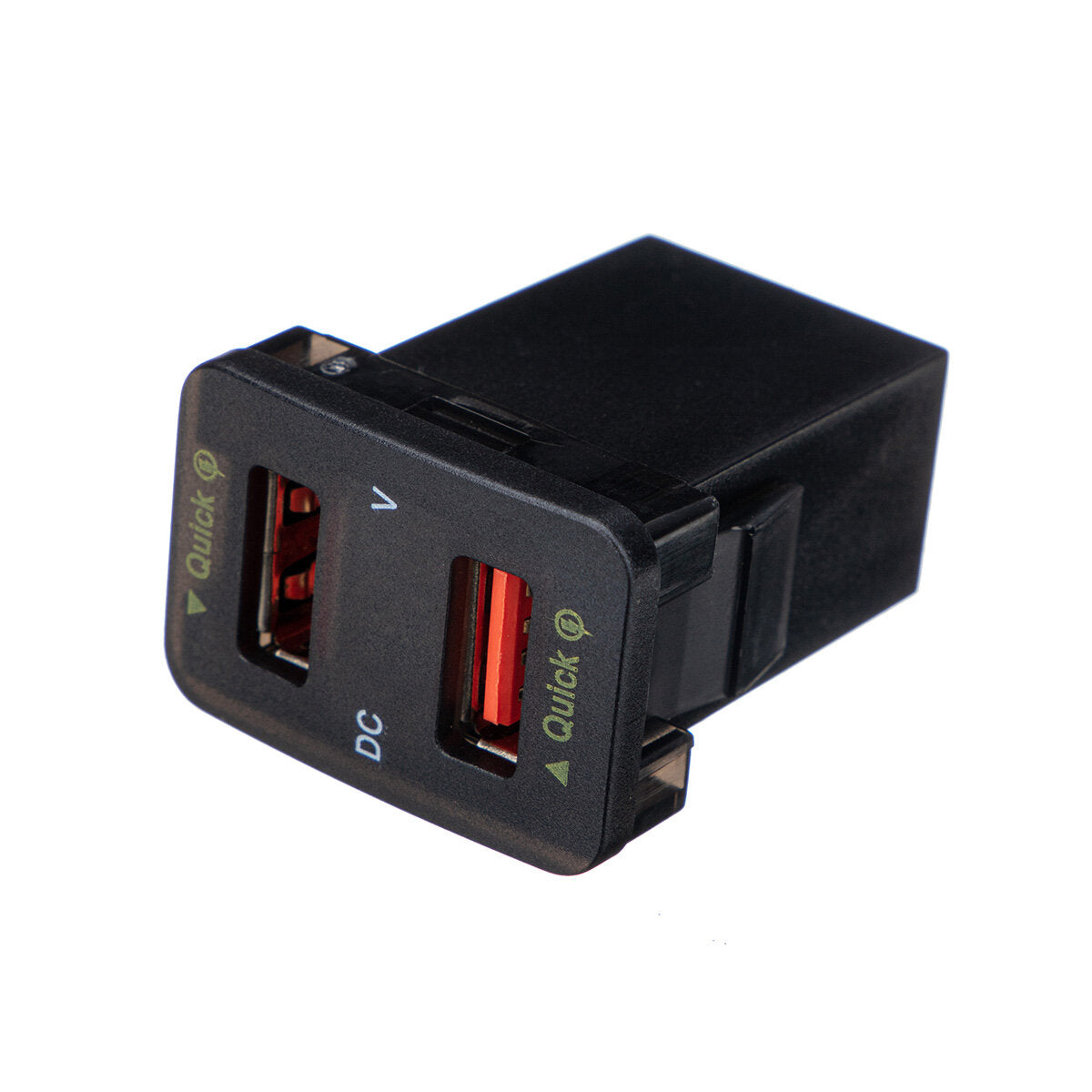 Dual USB QC Car Socket Power Adapter Voltmeter LED Charger