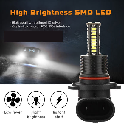 Car Fog LED Bulb Waterproof White Light 2 Pcs