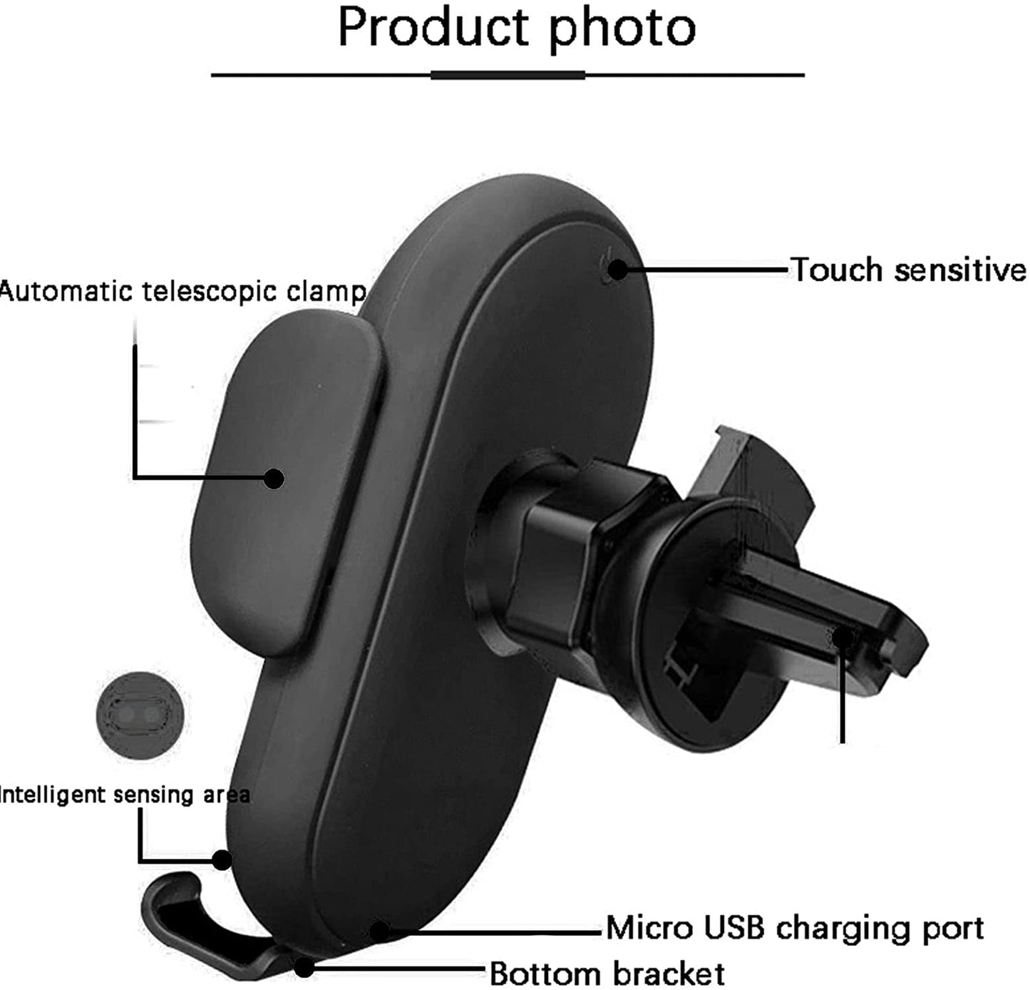 Smart Car Wireless Charger Phone Holder Qi 10W Fast Charging Air Vent