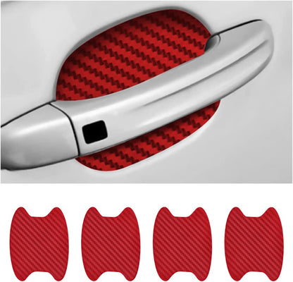 4PCS Car Door Handle Sticker Carbon Fiber Anti-Scratches Door Protector
