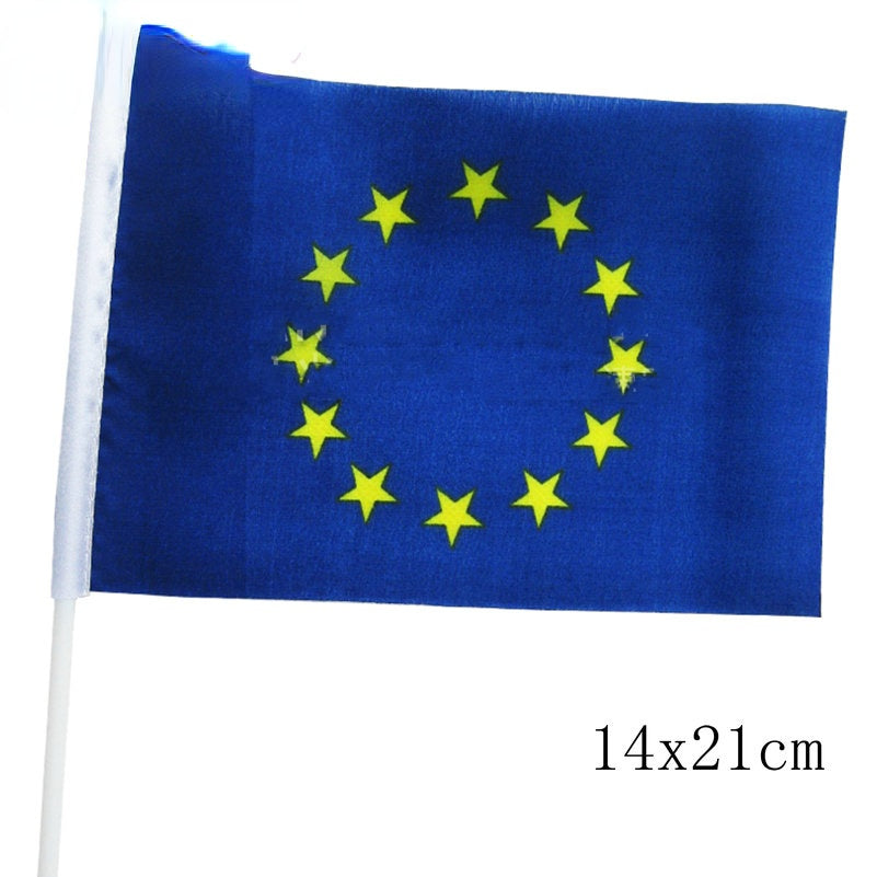 Small EU Flag  European Union Flag with Pole Hand Waving Flag