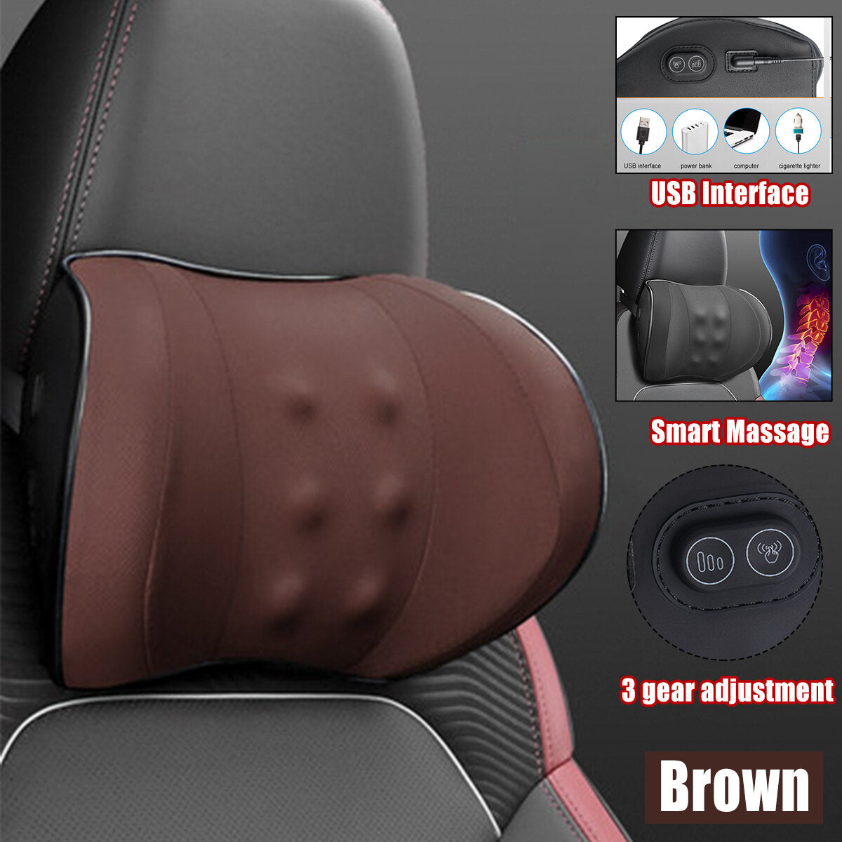 Car Seat Headrest Cushion Pillow Memory Foam Head Neck