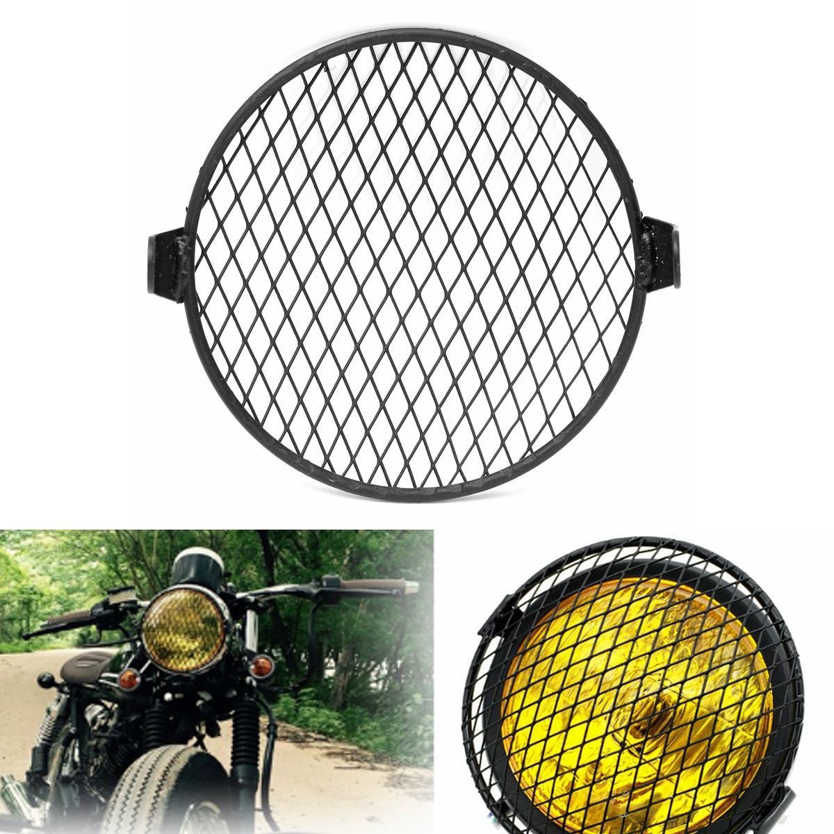Retro Motorcycle Headlight Mask Cover Grill Round