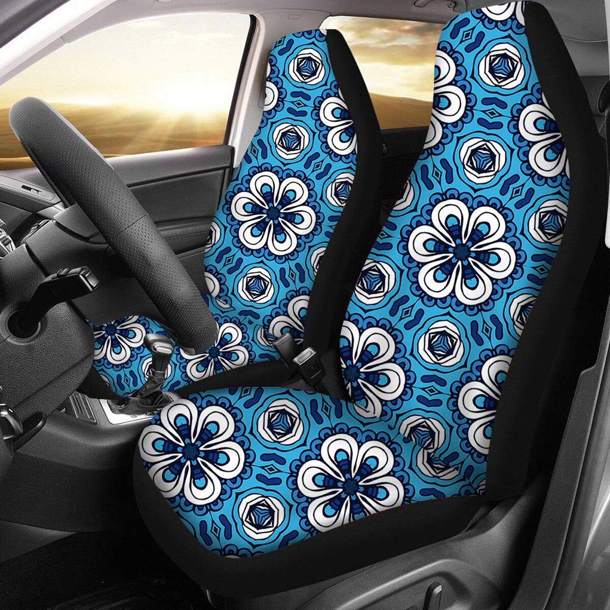Car Front Seat Cushion Print Pattern Protector For Sedan SUV Truck