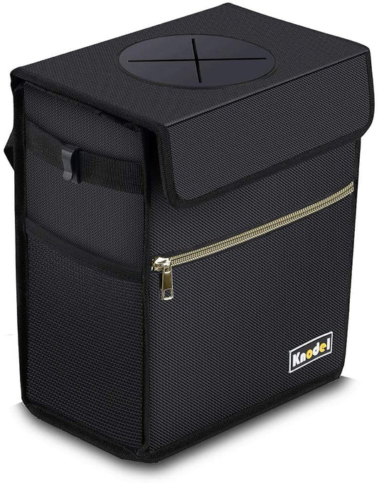 Car Trash Can with Lid Leak-Proof Storage Pockets Bag Hanging