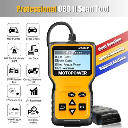 Car OBD2 Scanner Code Reader Engine Fault Code Reader Tools MP69033