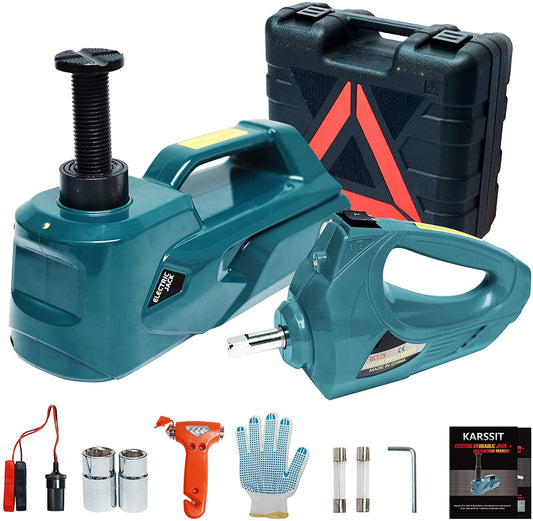 Electric Car Jack Kit 5 Ton 12V Hydraulic Impact Wrench Tools