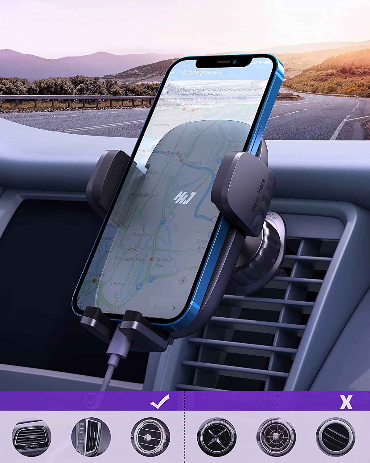 Car Upgraded Air Vent Clip Car Phone Holder Mount
