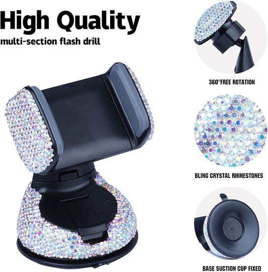 Universal Bling Cell Phone Holder 360°Adjustable Air Vent Crystal
