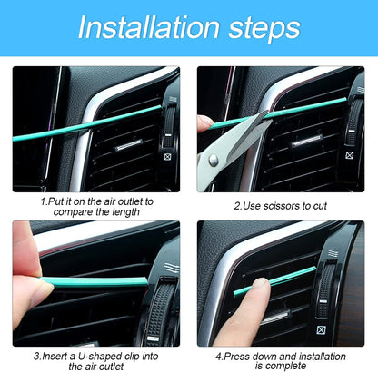 Car Decoration Strip Vent Outlet Universal Waterproof Bendable Outlet Trim Stickers 20 Pcs