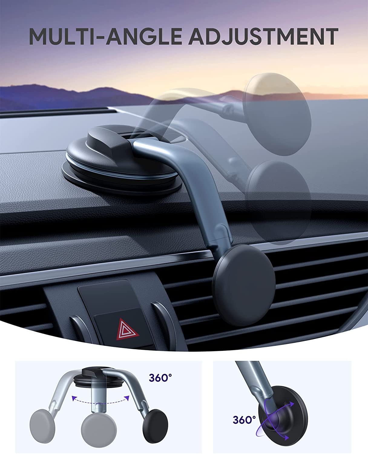 Magnetic Phone Holder Dashboard Windshield Upgraded Suction Cup