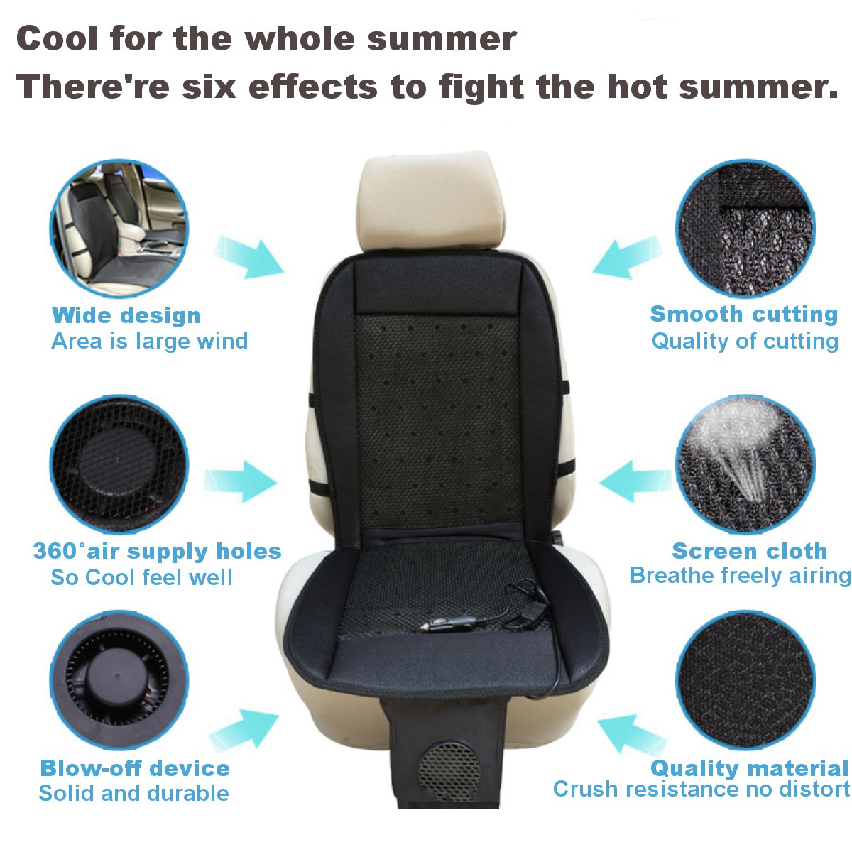 Car Seat Cushion Cover Conditioned Cooler 12V