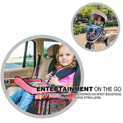 Toddler Kid Gear Car Seat Travel Tray Storage Pocket Organizer