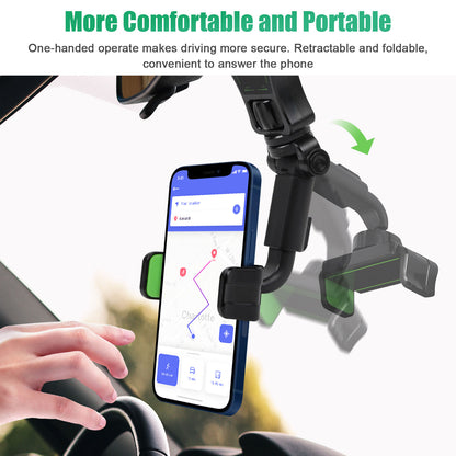 Car Phone Mount Rearview Mirror Universal 360° Rotating Holder Mount
