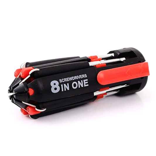 Repair Tool Screwdriver Portable Multifunction Set with 6 LED Torch Flashlight 8-in-1