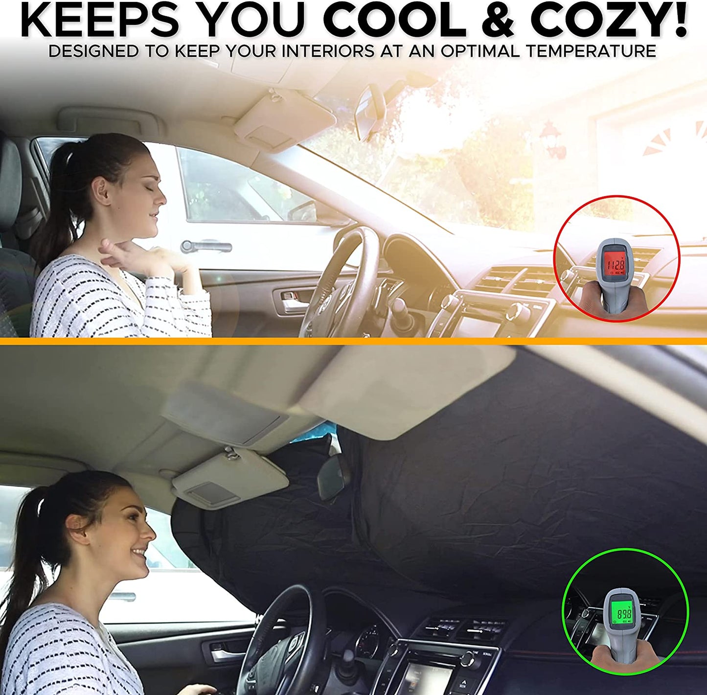Car Windshield Sun Shade Visor for UV Rays Sun Heat Protection