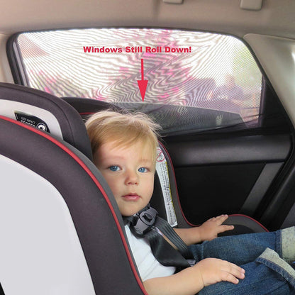 Car Side Window Sun Shade Cover Protects Kids From Sun Fits All Cars Most SUV 2 Pcs
