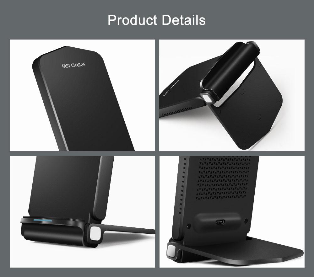 Wireless Phone Charger Stand Foldable Wireless Charging Desk Holder