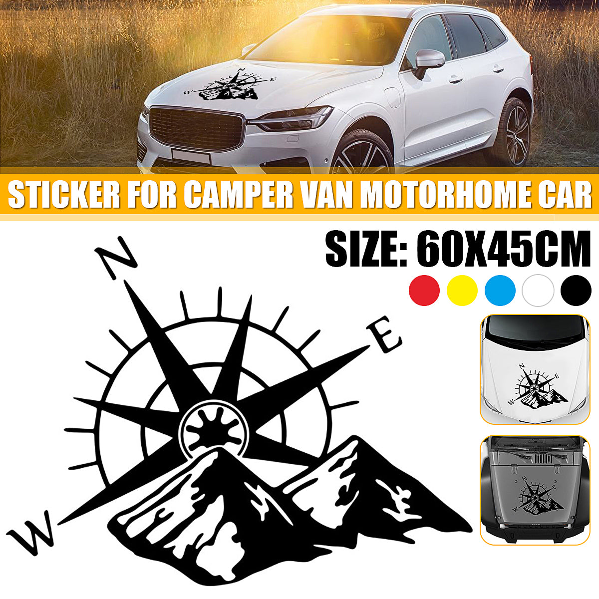 Car Mountain Body Hood Sticker Decor Camper Van