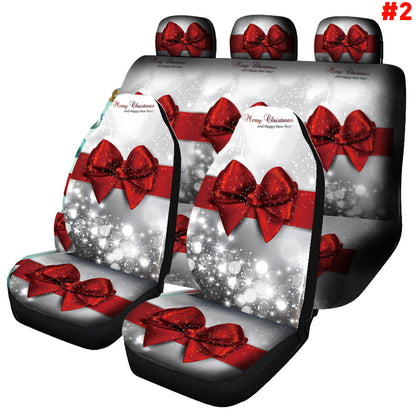 Car Christmas Seat Cushion Cover Protector Universal Fit 7 Pcs