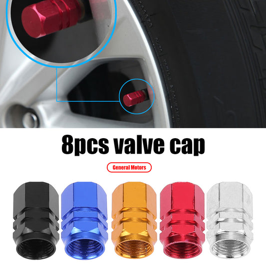 Aluminum Alloy Car Wheel Tire Valve Caps Tyre Rim Stem DIY Tools 8 Pcs