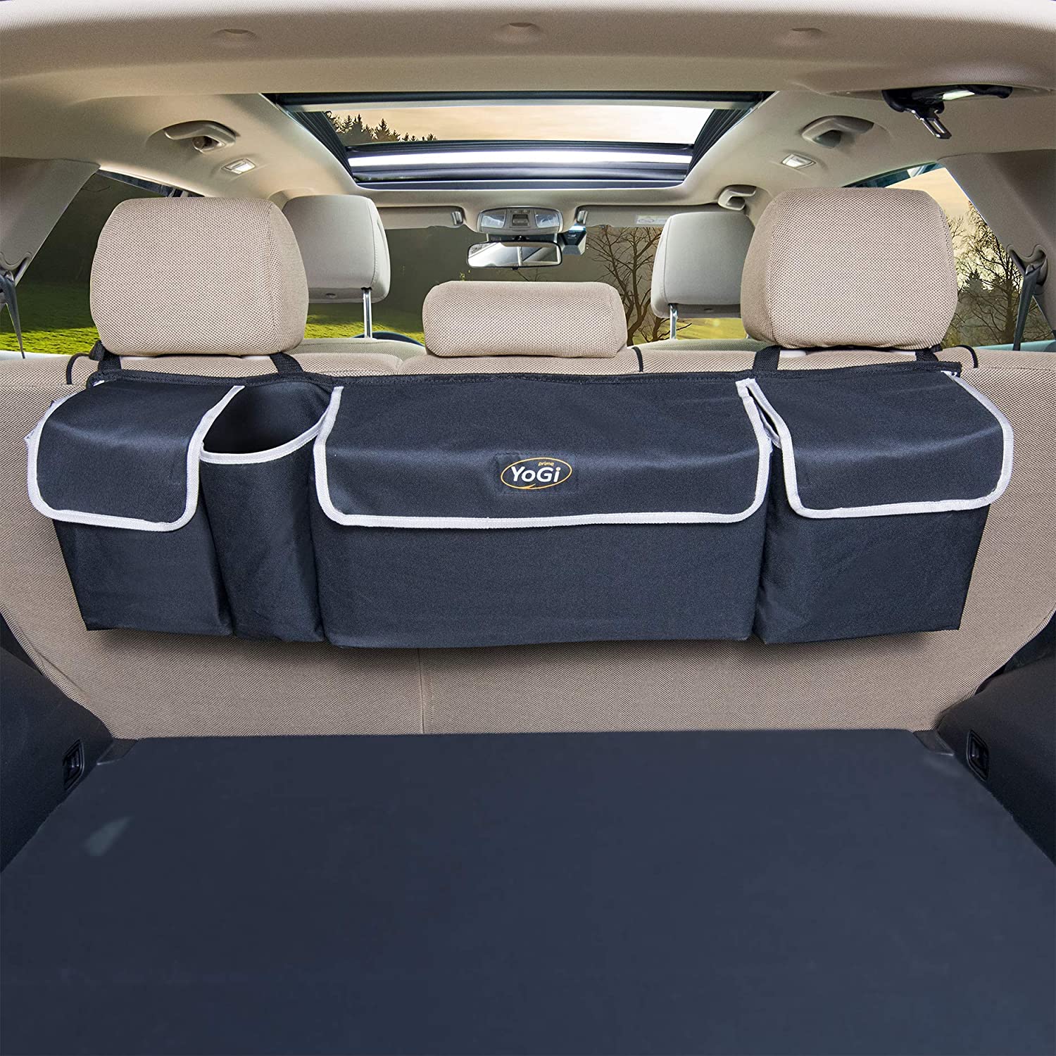 Car Storage Box Organizer Backseat Bins and Free Trunk Floors Black Hanging