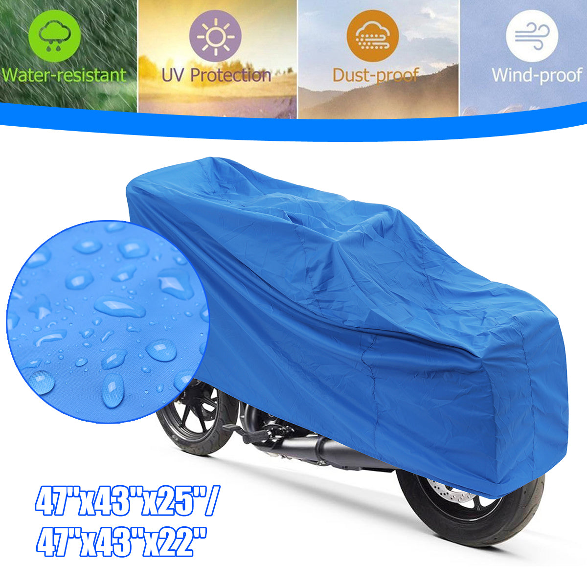Motorcycle Cover Waterproof  Rain Dust Protection