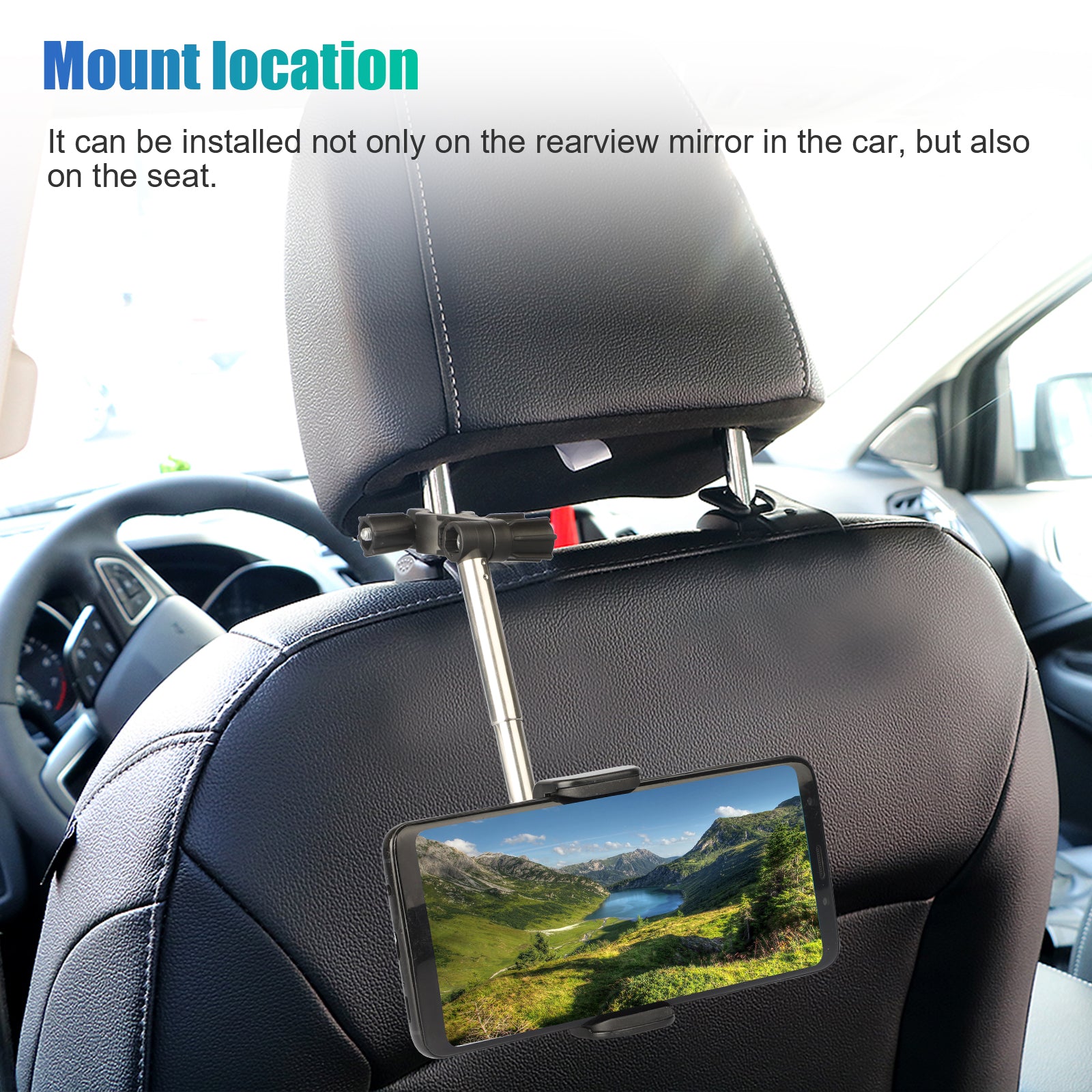 Car Rearview Mirror Mount Phone Holder 360° Rotation Universal for Smartphone