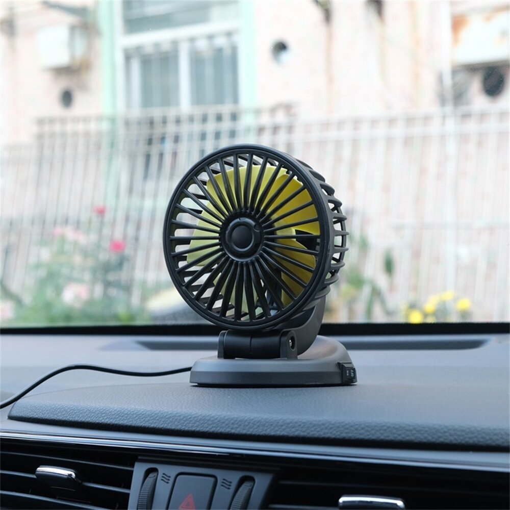 Mini Car Fan USB Rechargeable Shaking Head Folded