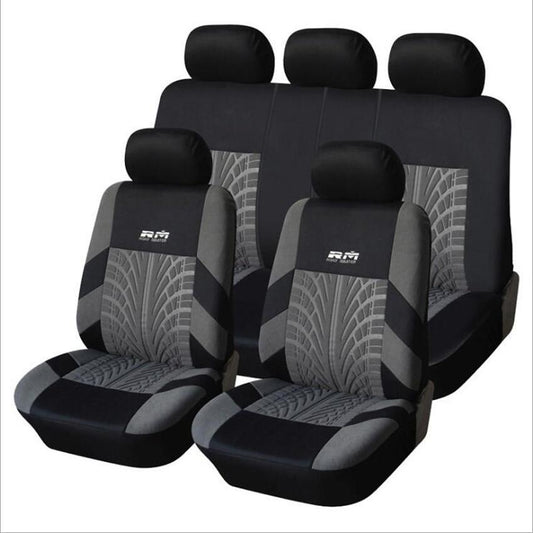 Universal Fit Car Seat Cover Suitable Most Protectors with Tire Track 9 Pcs