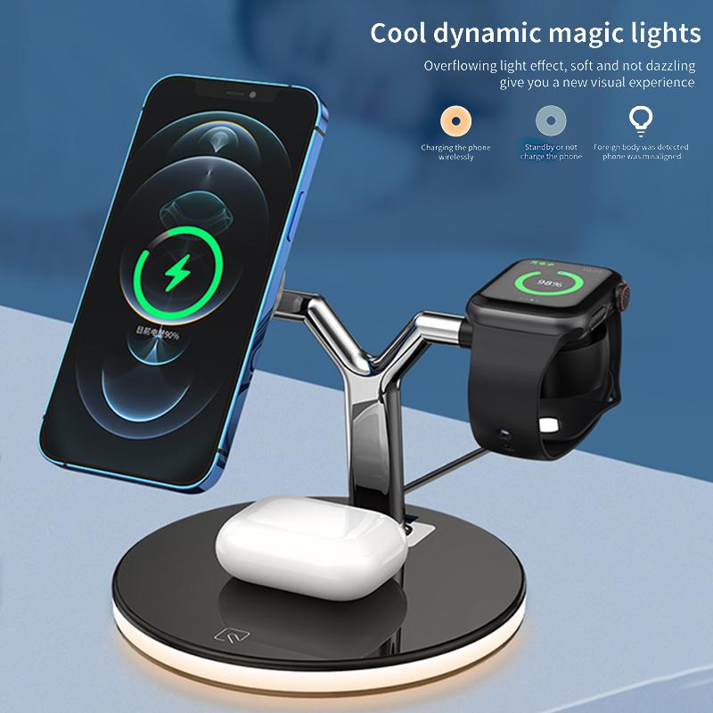 3 in 1 Wireless Charger Station Lamp for iPhone 12 Series