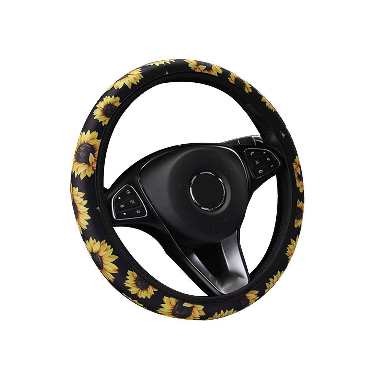 Car Steering Wheel Covers Plush Sunflower Protector