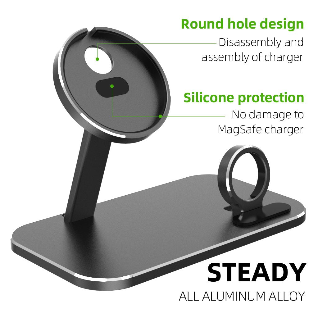 Aluminum Charging Stand Magnet Desktop Charger 2 in 1