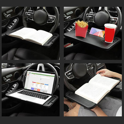 Car Steering Table Board Laptop Eating Drinking Adjustable Tray Organizer