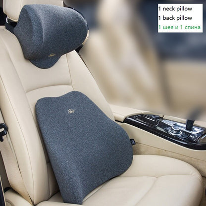 Auto Car Cushion Memory Foam Backrest Headrest  Waist Cushion Back Neck PillowPad