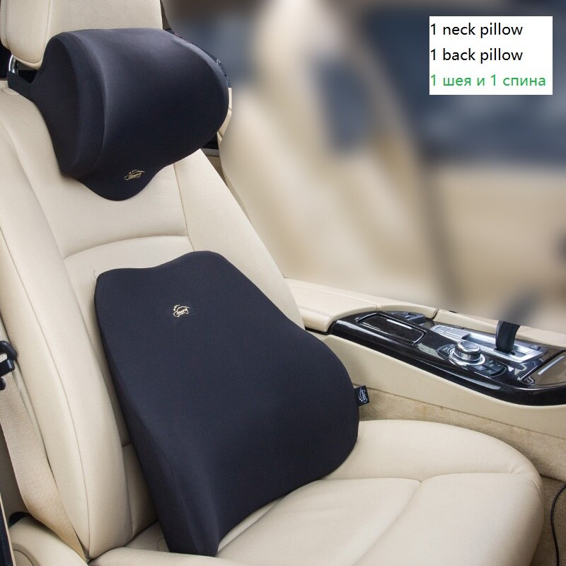 Auto Car Cushion Memory Foam Backrest Headrest  Waist Cushion Back Neck PillowPad