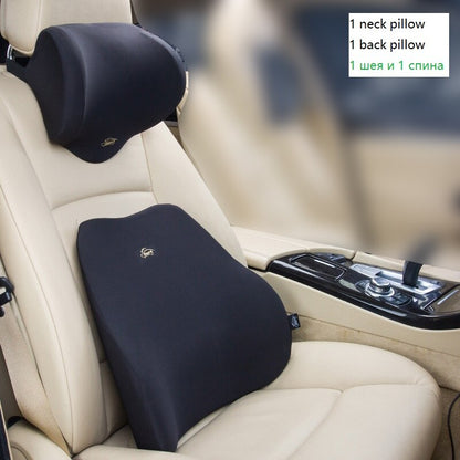 Auto Car Cushion Memory Foam Backrest Headrest  Waist Cushion Back Neck PillowPad