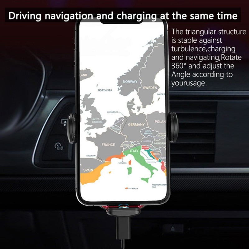 Car Wireless Charger Infrared Induction Qi Wireless Charger Phone Holder Automatic Clamping 10W