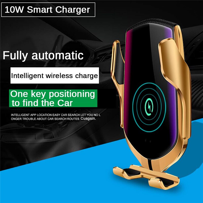 Automatic Clamping Infrared Induction QI Car Wireless Charger Stand
