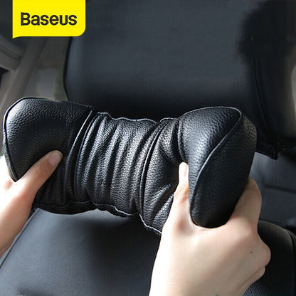 Car Seat Headrest Cushion Universal 3D Memory Foam Warm PU Leather