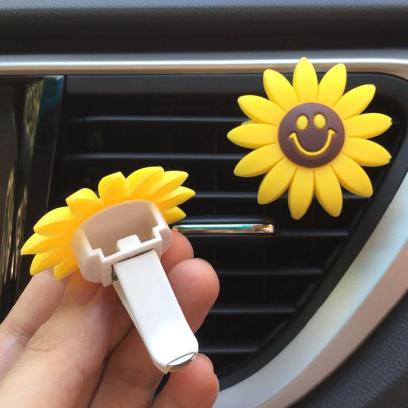 Car Stylish Air Outlet Multiflora Sunflower Perfume Clip