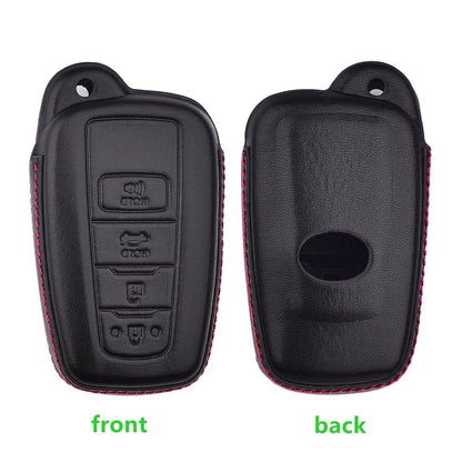 Car Leather Key 4D Case Holder 4 Button Pocket For Toyota Avalon Camry Land Cruiser Prado Corolla RAV4