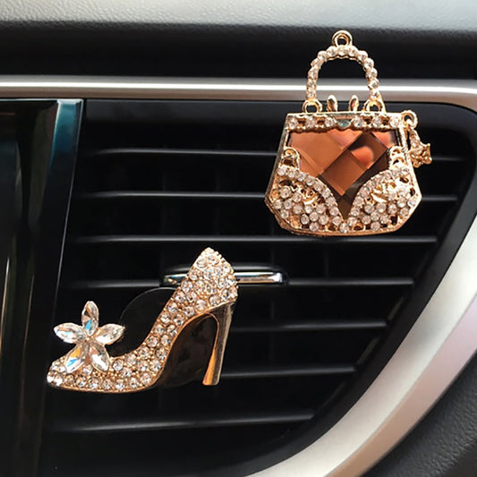 Auto Decor Diamond Purse Car Air Freshener Outlet Perfume Clip Car Scent Diffuser