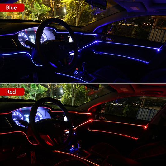 Car EL Wire Led Lights Neon LED lamp Rope Tube Strip For Volkswagen Polo Passat BMW