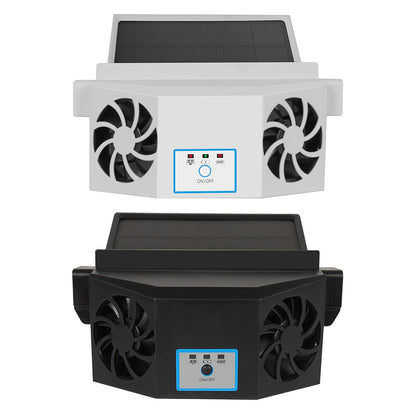 Car Exhaust Fan Solar USB Dual Charging Air Ventilation Cooling Electrical Appliances