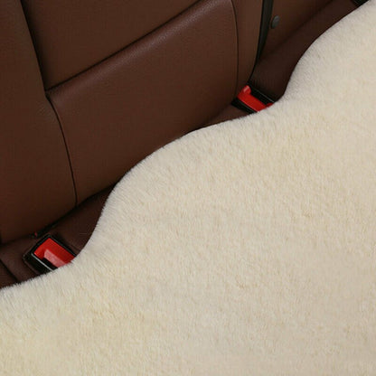 Car Seat Cover Luxury Sheep Skin Universal Plush Thickened Cushion