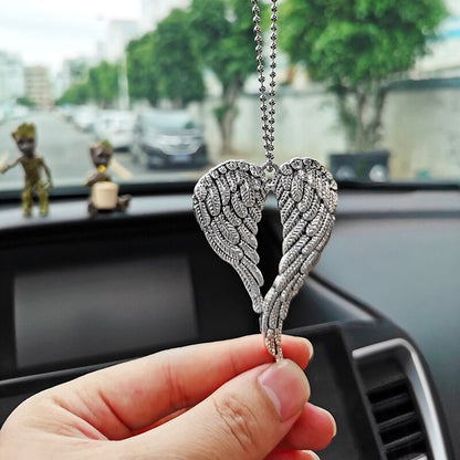 Car Pendant Angel Wing Rearview Mirror Hanging Charm Ornaments